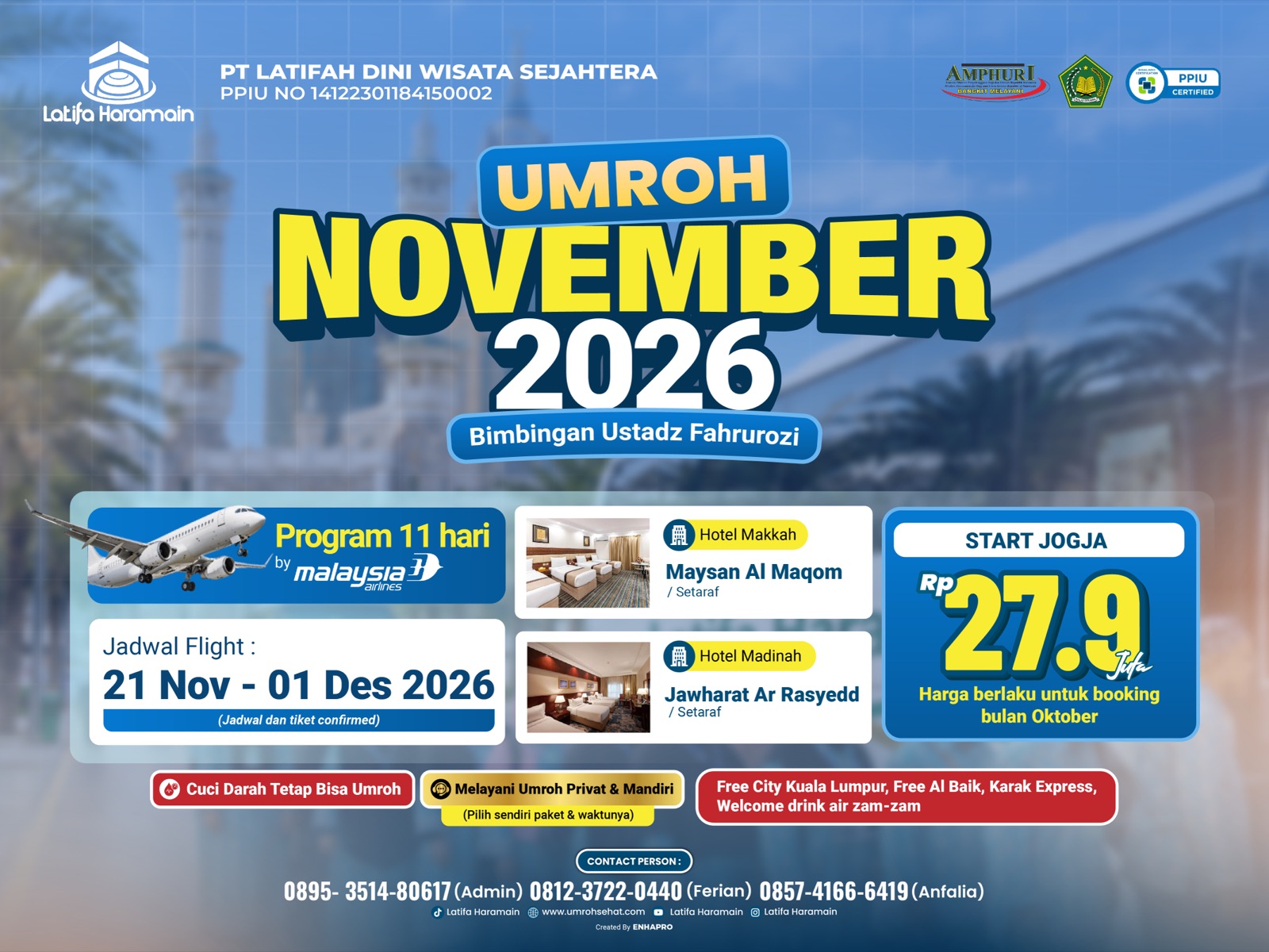 Umroh Reguler November 2026 — Start Jogja